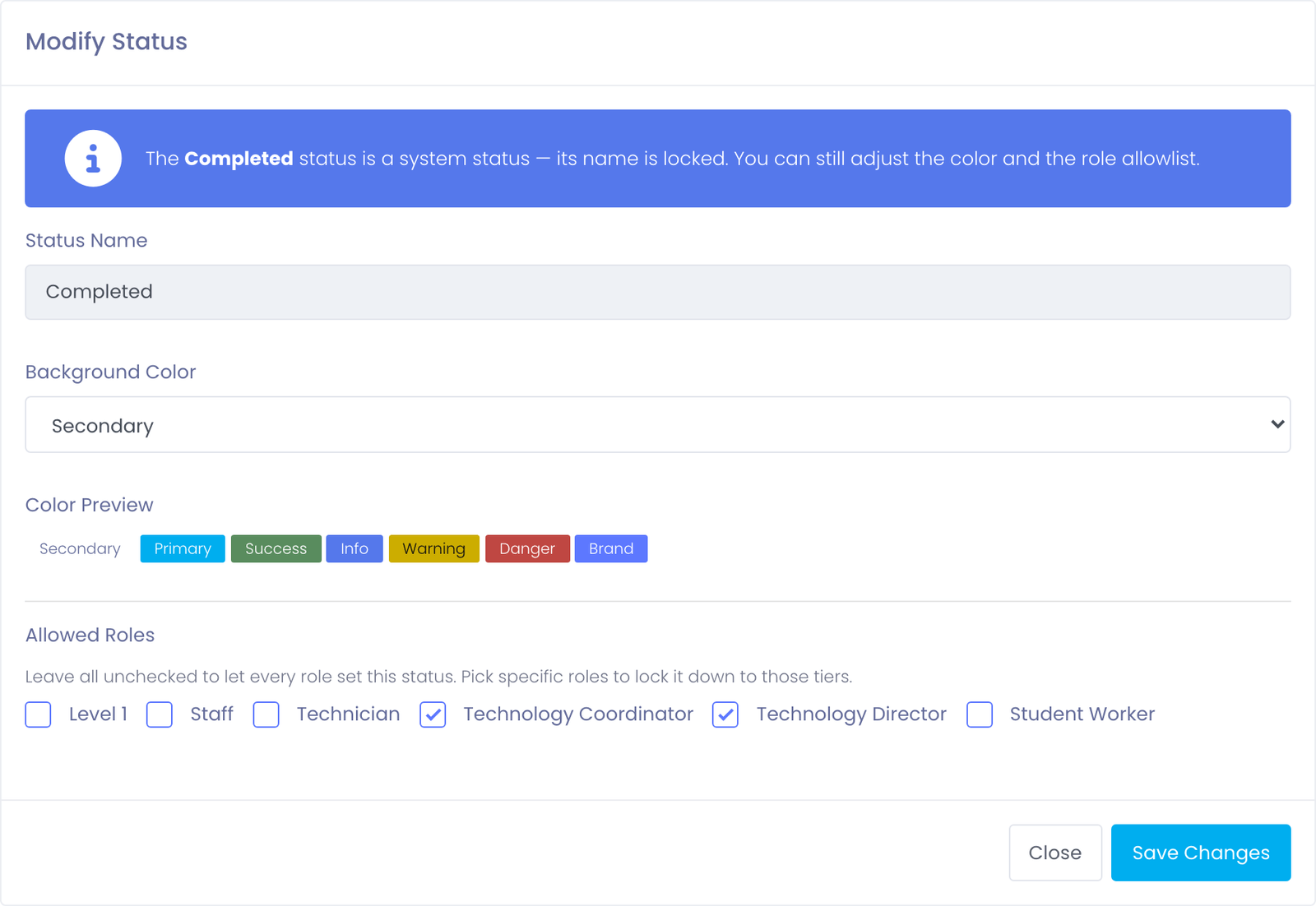 Add or edit an incident status