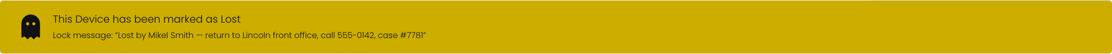 The Lost banner showing the in-effect custom lock message