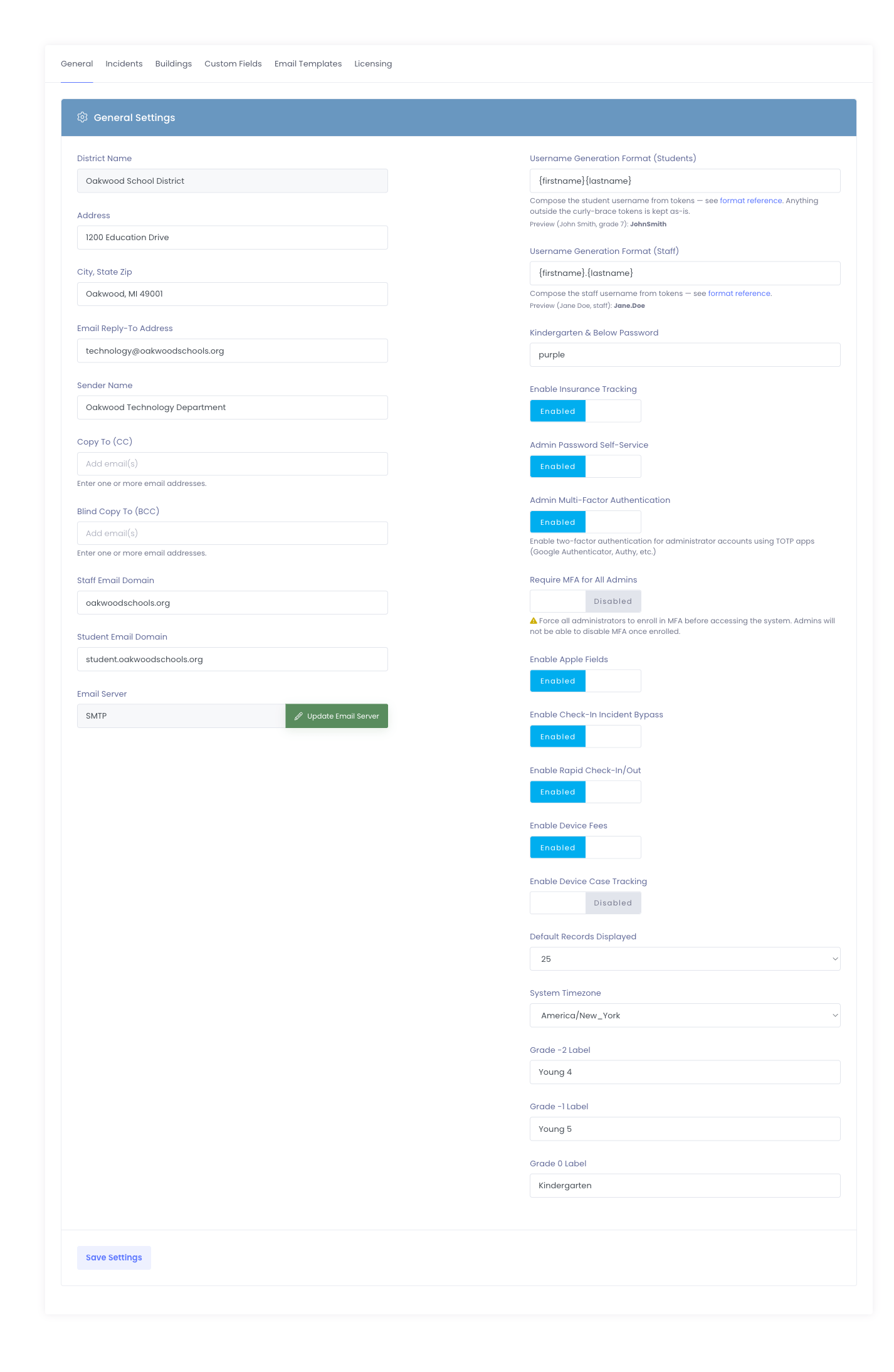 Username generation format inputs with live preview